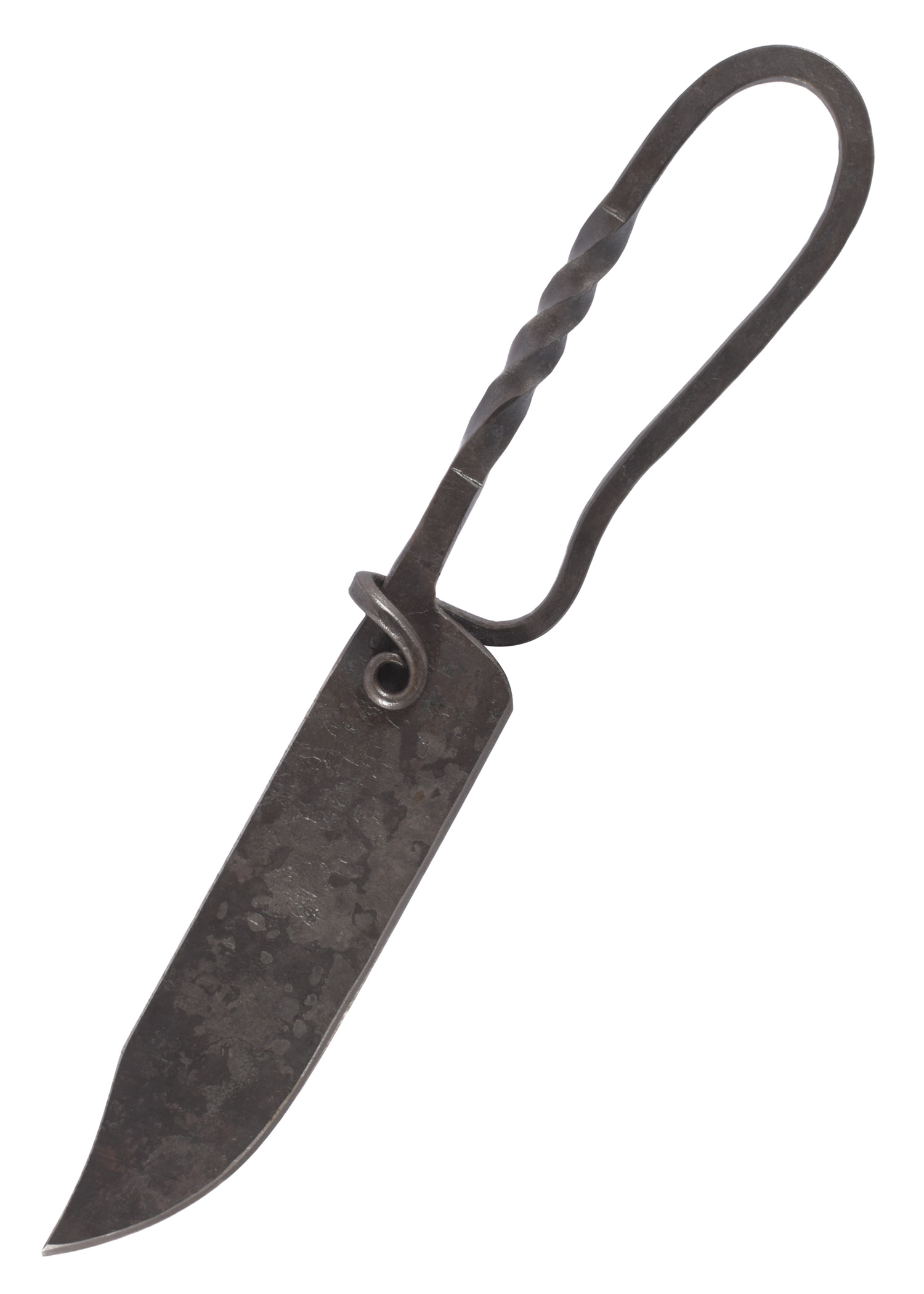 Geschmiedetes Messer mit Lederscheide, ca. 23 cm