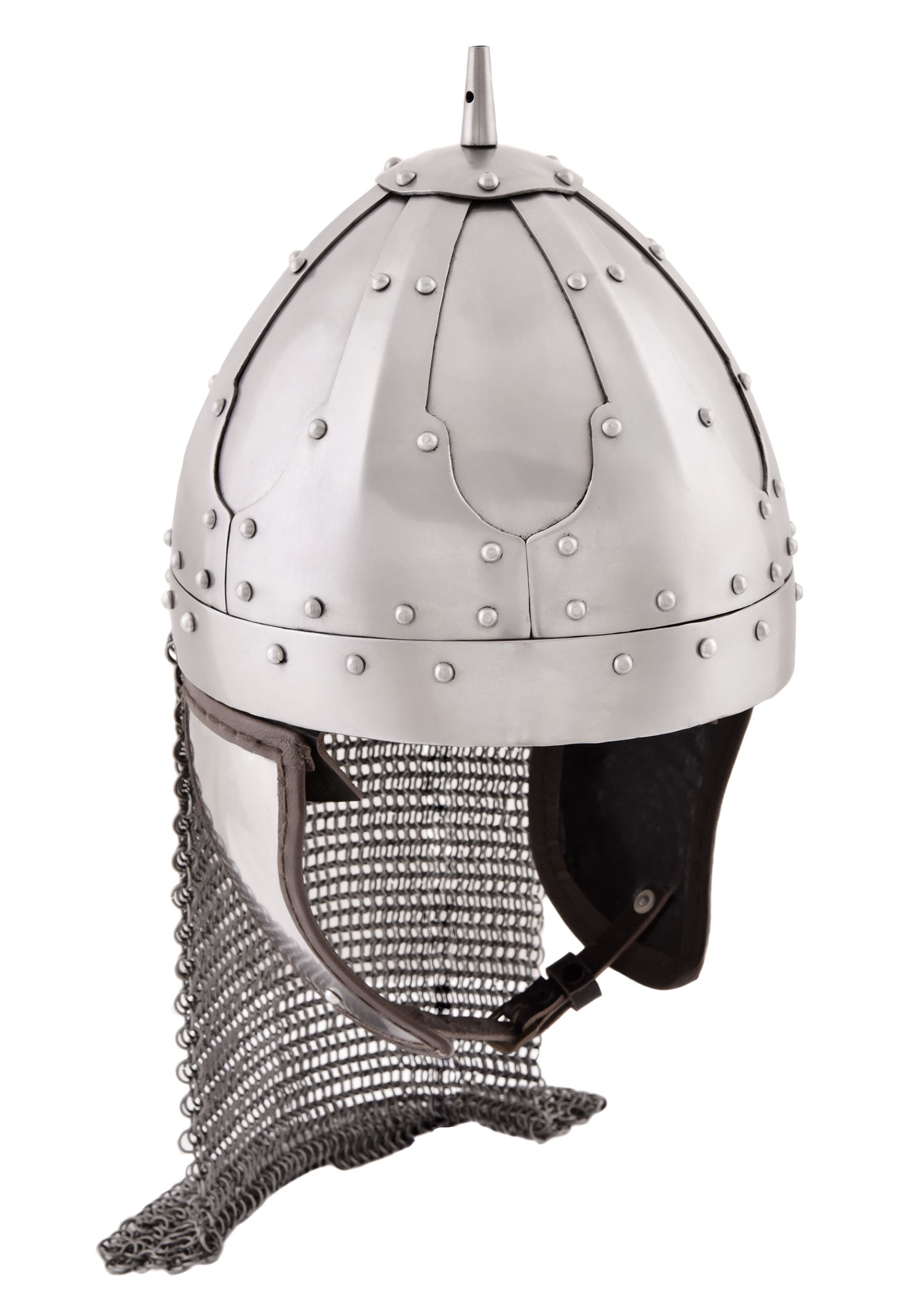 Spangenhelm mit Wangenklappen und Brünne, Göße M